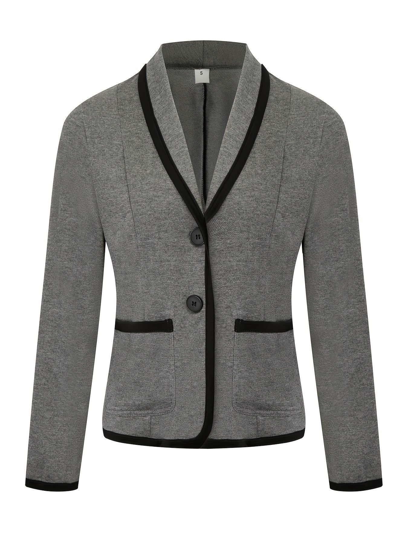 Kontrastbesatz Schalkragen Blazer