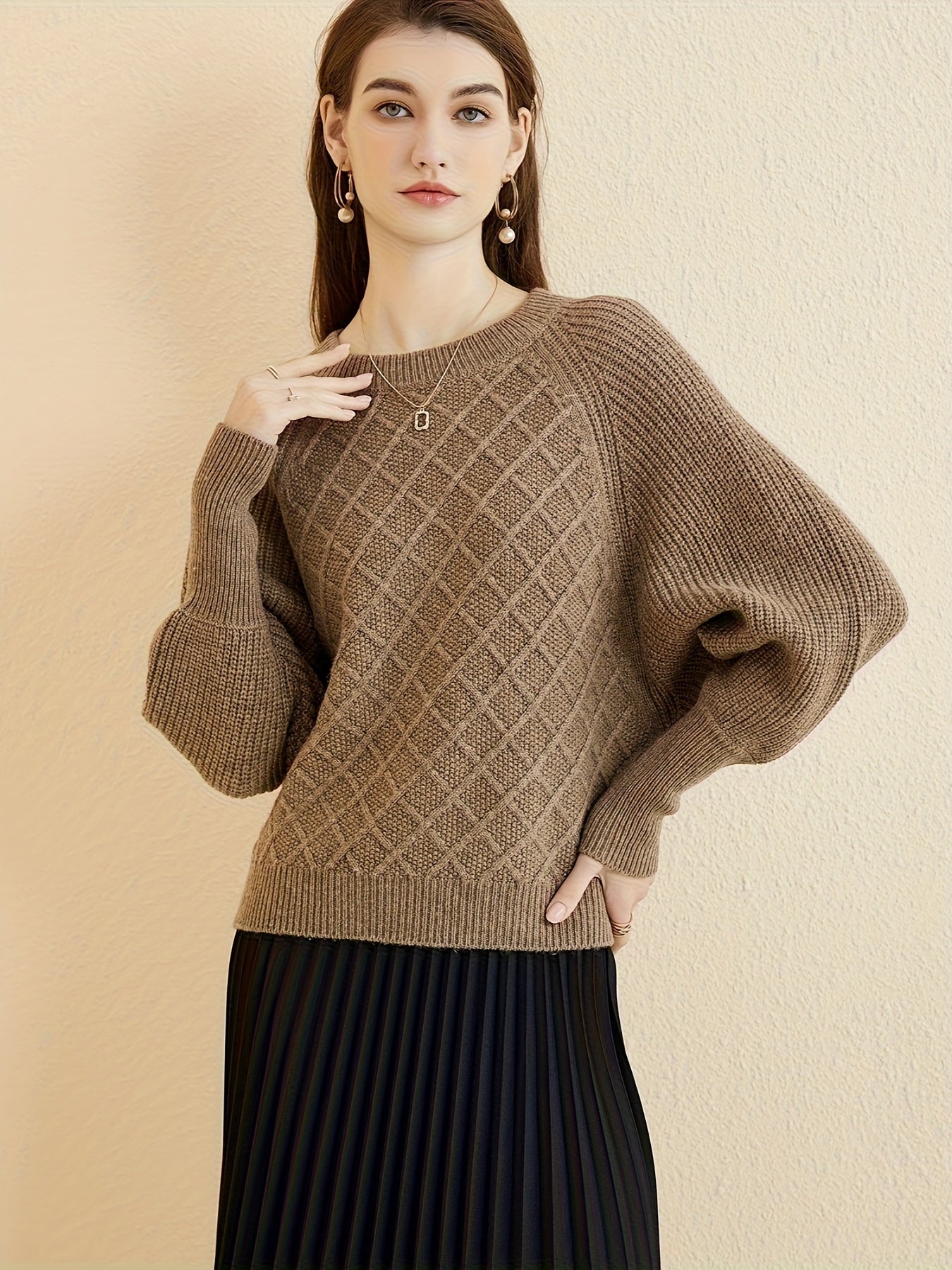 Eleganter Pullover mit Fledermausärmeln