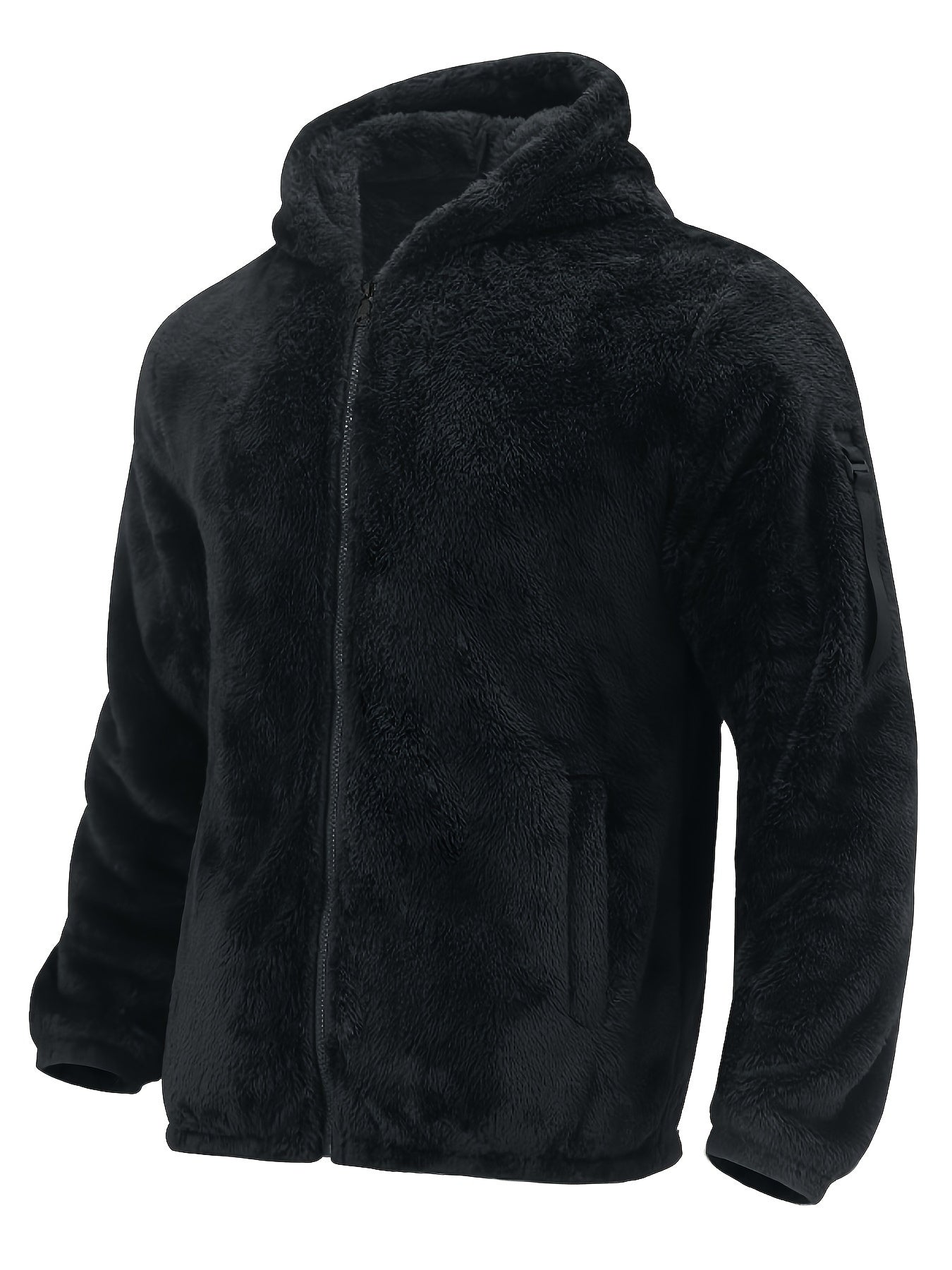 Flauschiger Herren Kapuzenpullover mit Baumwollmischung und Sherpa Futter