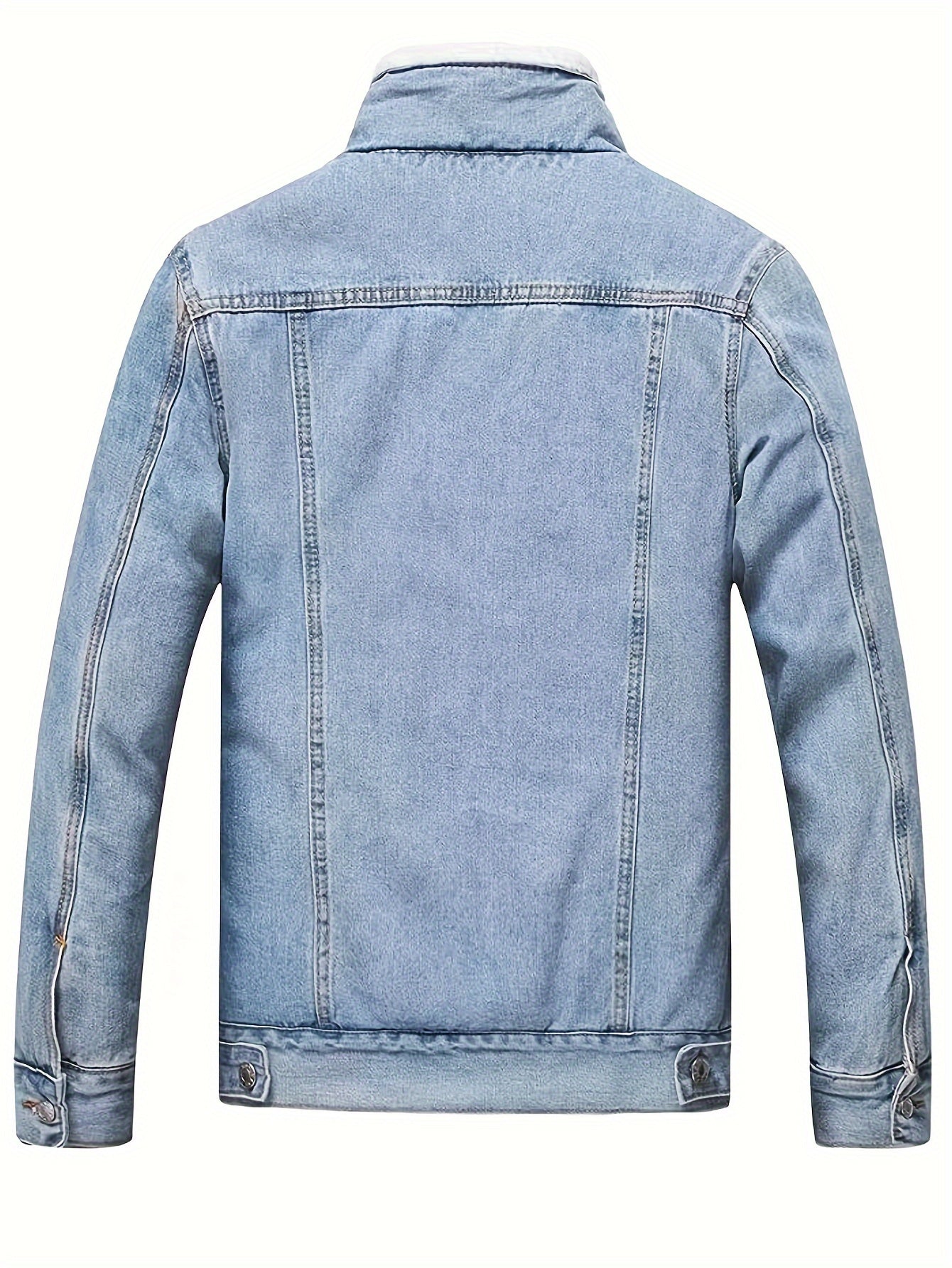 Lässige mit Fleece gefütterte Jeansjacke