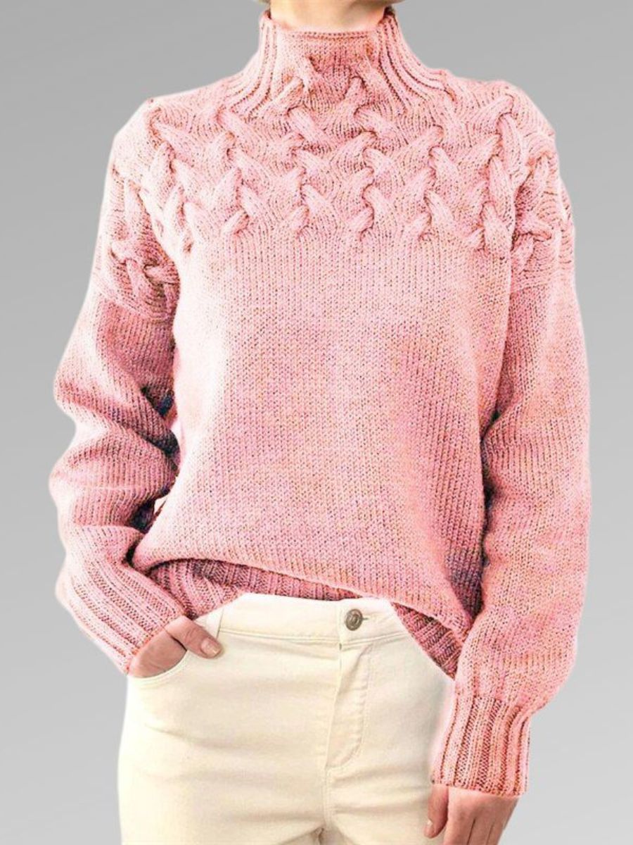 Eleganter Pullover Aus Zopfstrick