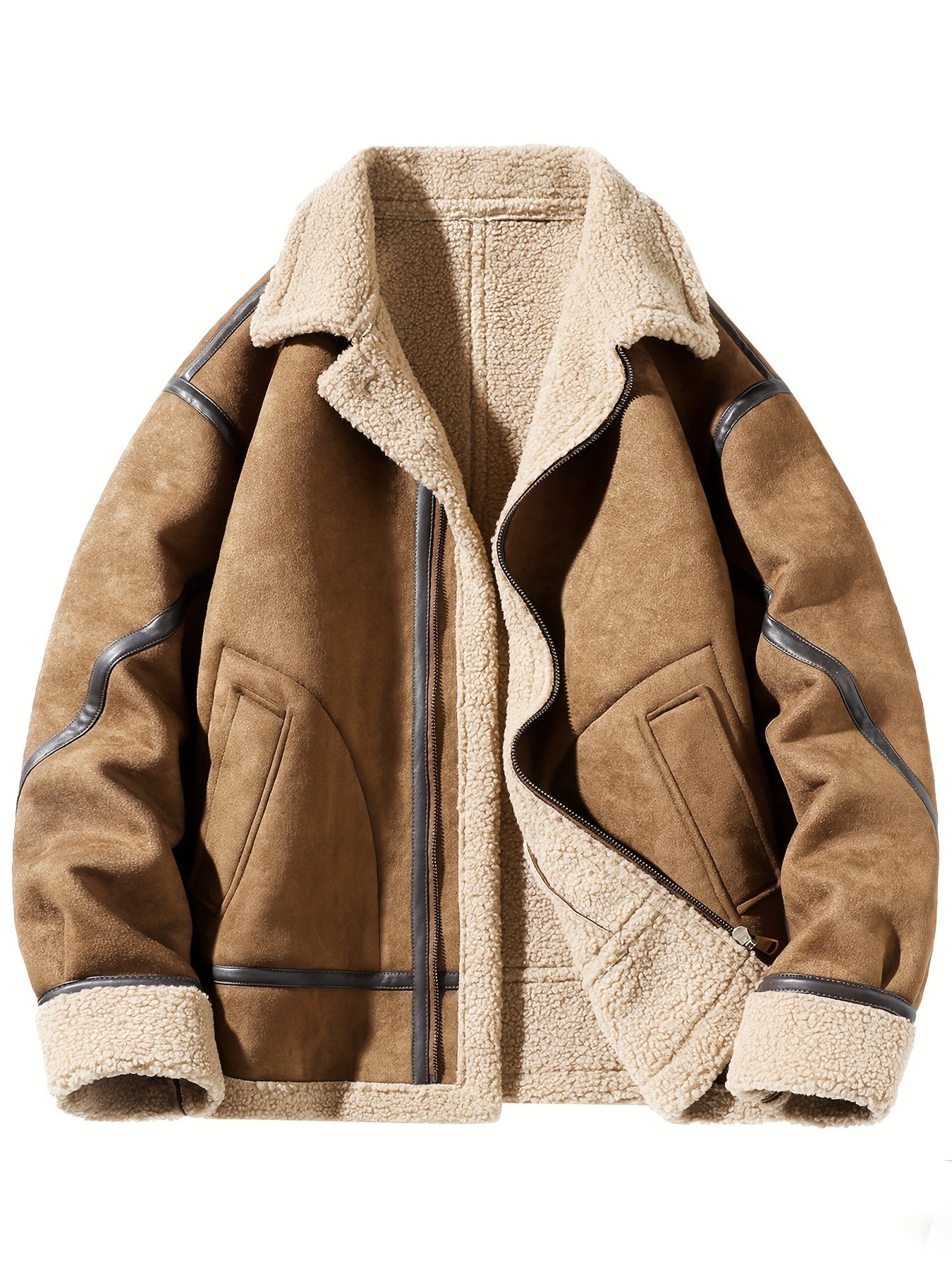 Wildleder Fuzzy Fleece gefütterte Jacke für Herren