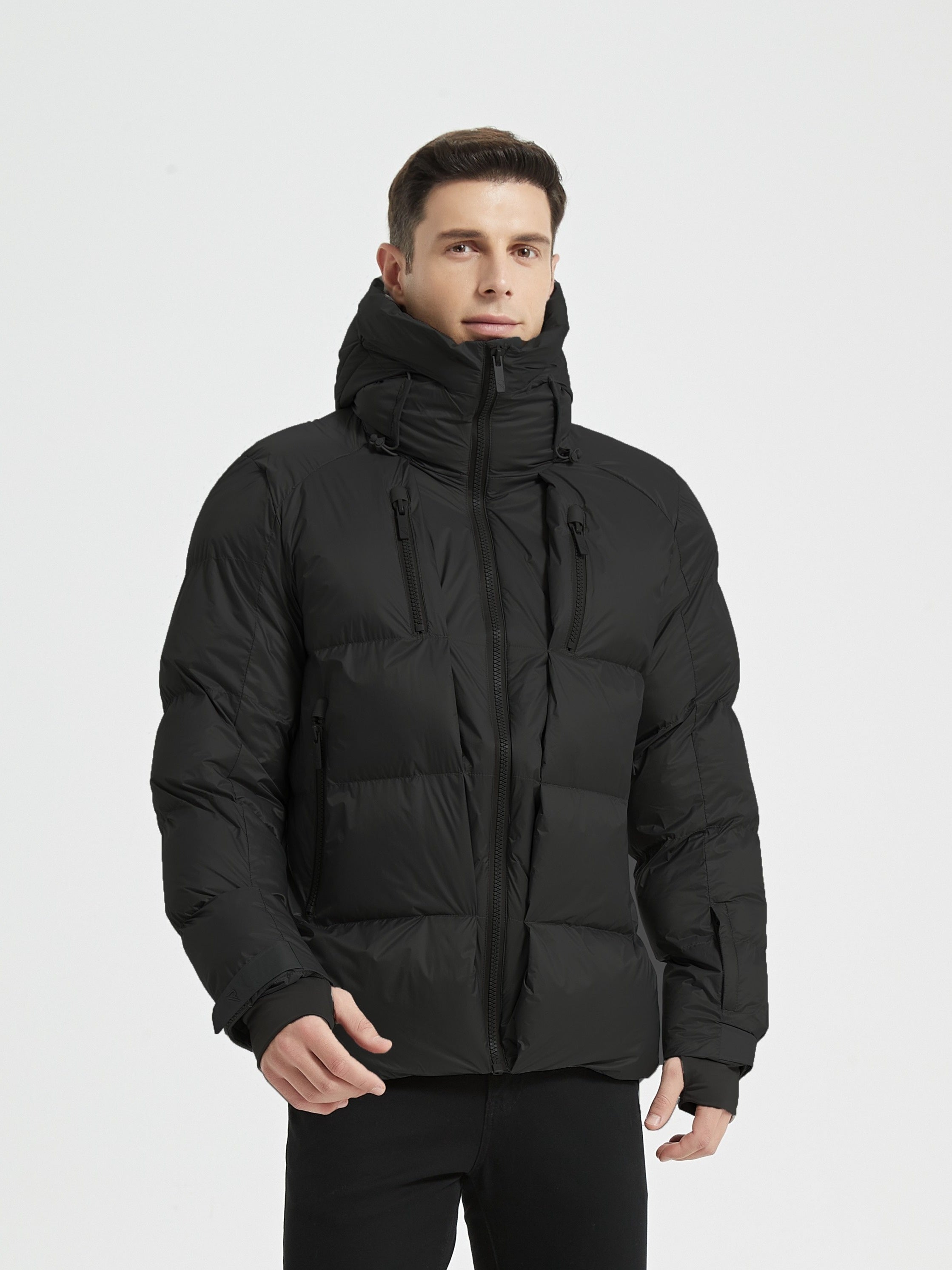 Winddichte Puffer Jacke mit Stehkragen