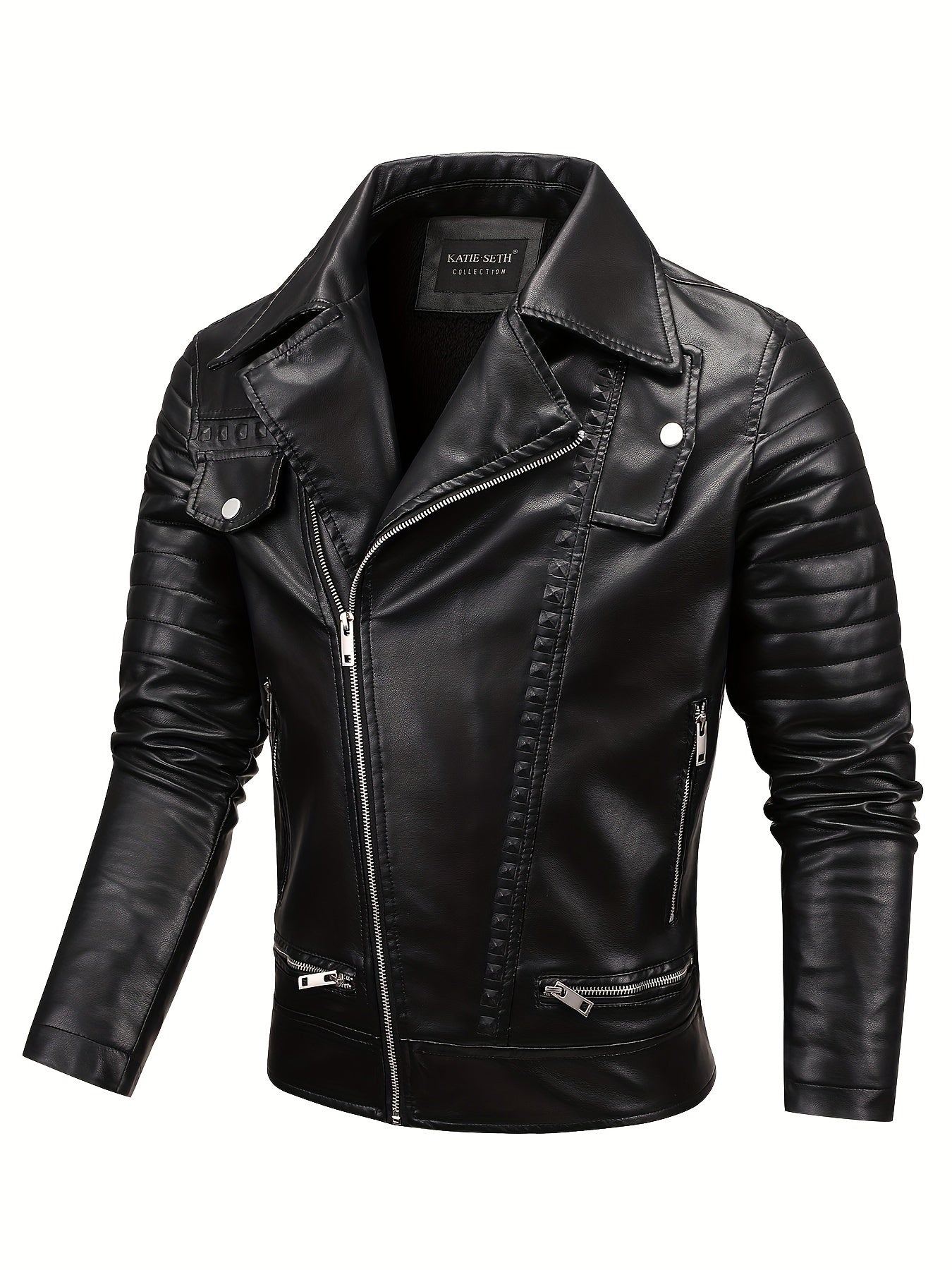 Warme dicke Biker Lederjacke