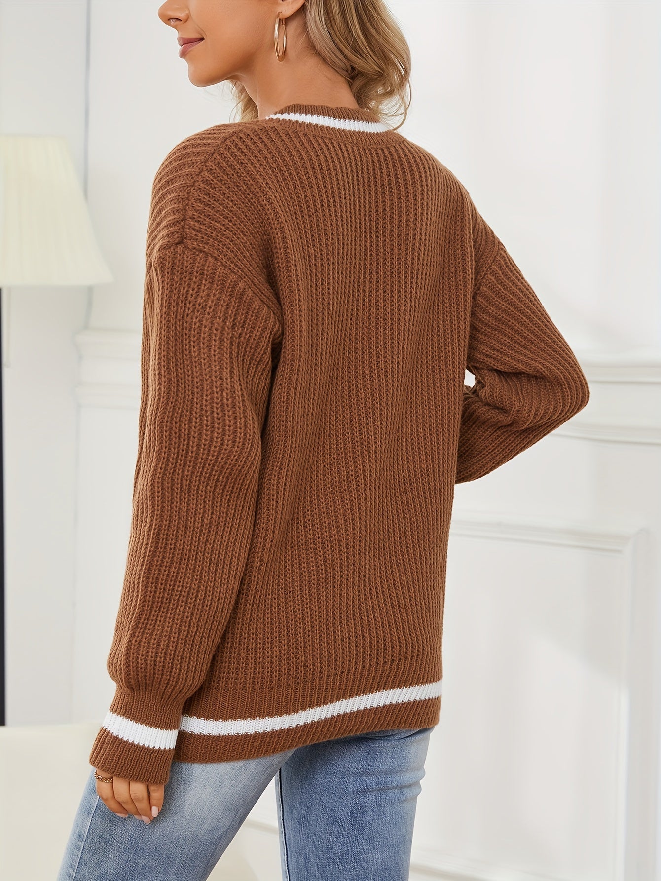 Gestreifter Strickpullover für Damen