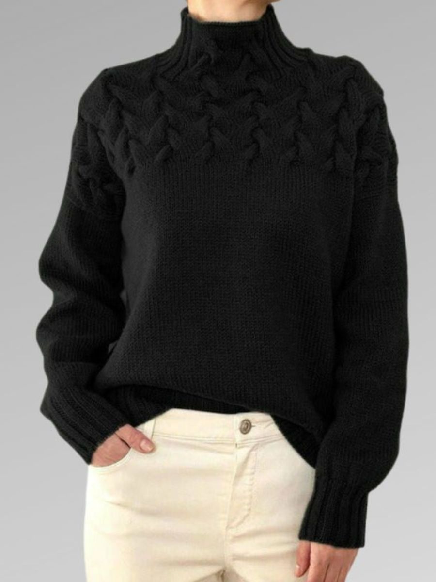 Eleganter Pullover Aus Zopfstrick