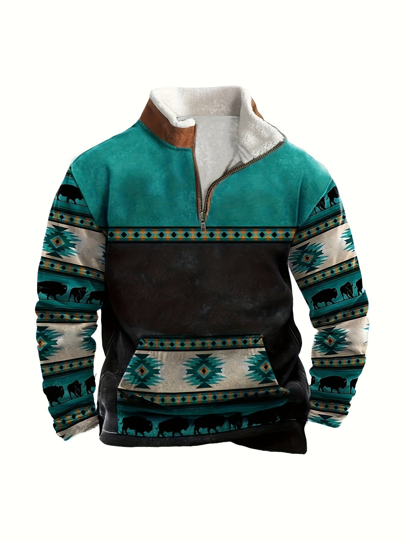 Mit Fleece gefüttertes Retro Sweatshirt für Herren