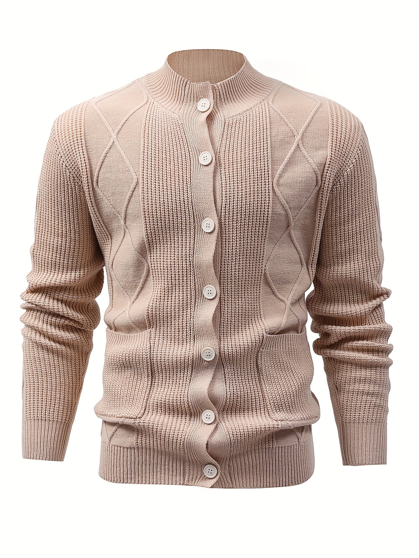 Eleganter High Stretch Strickjacke in Beige