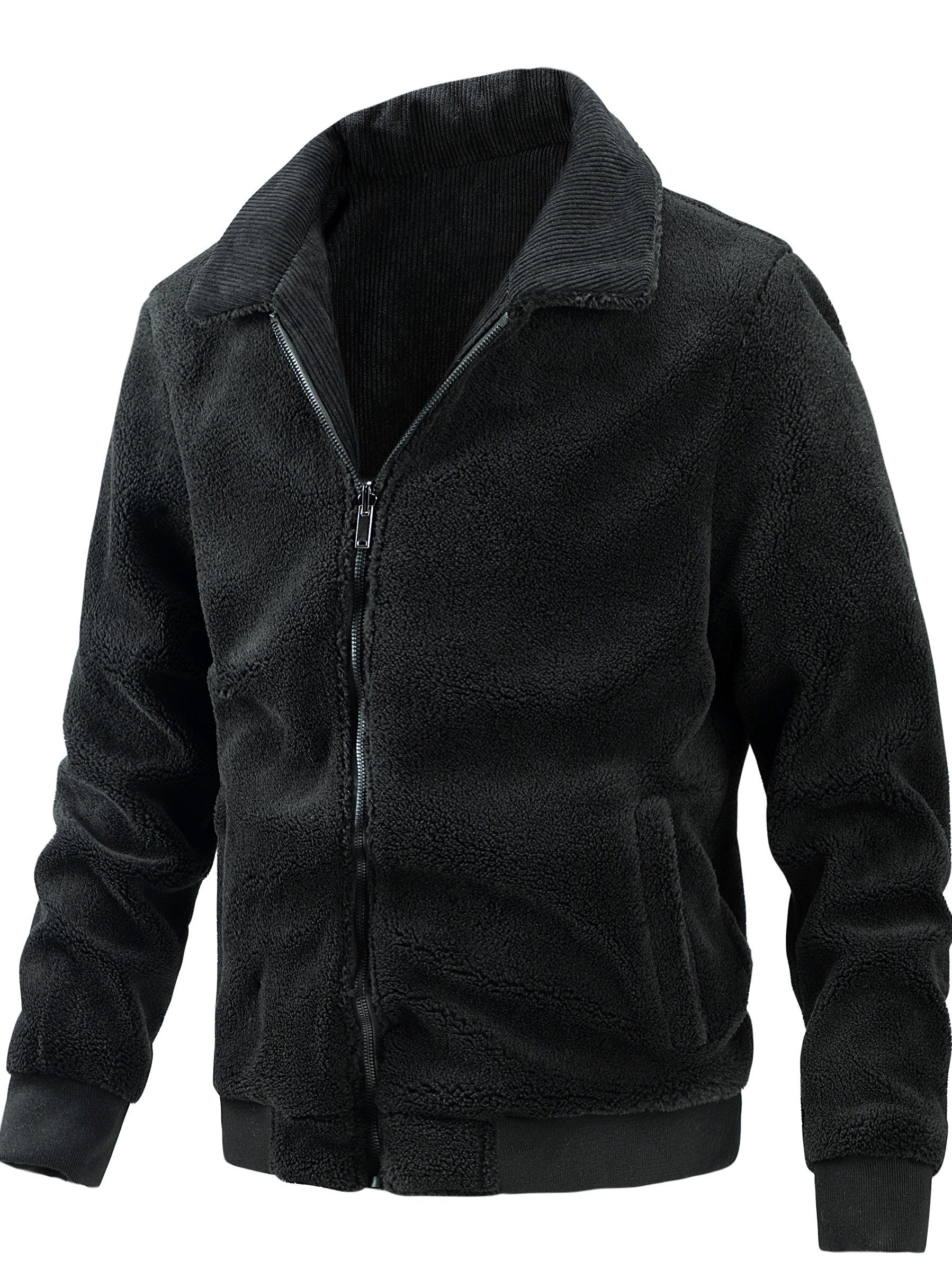 Gestreifter Cord Fleecejacke