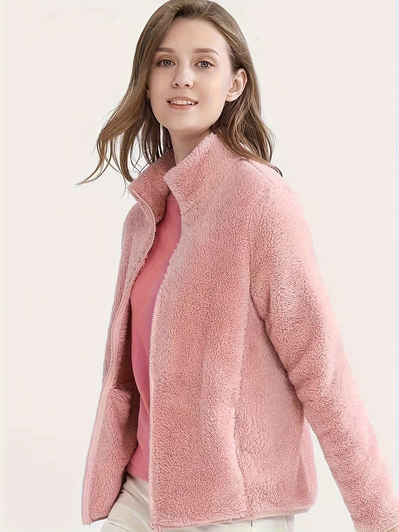 Flauschiger Rosa Sweatshirt