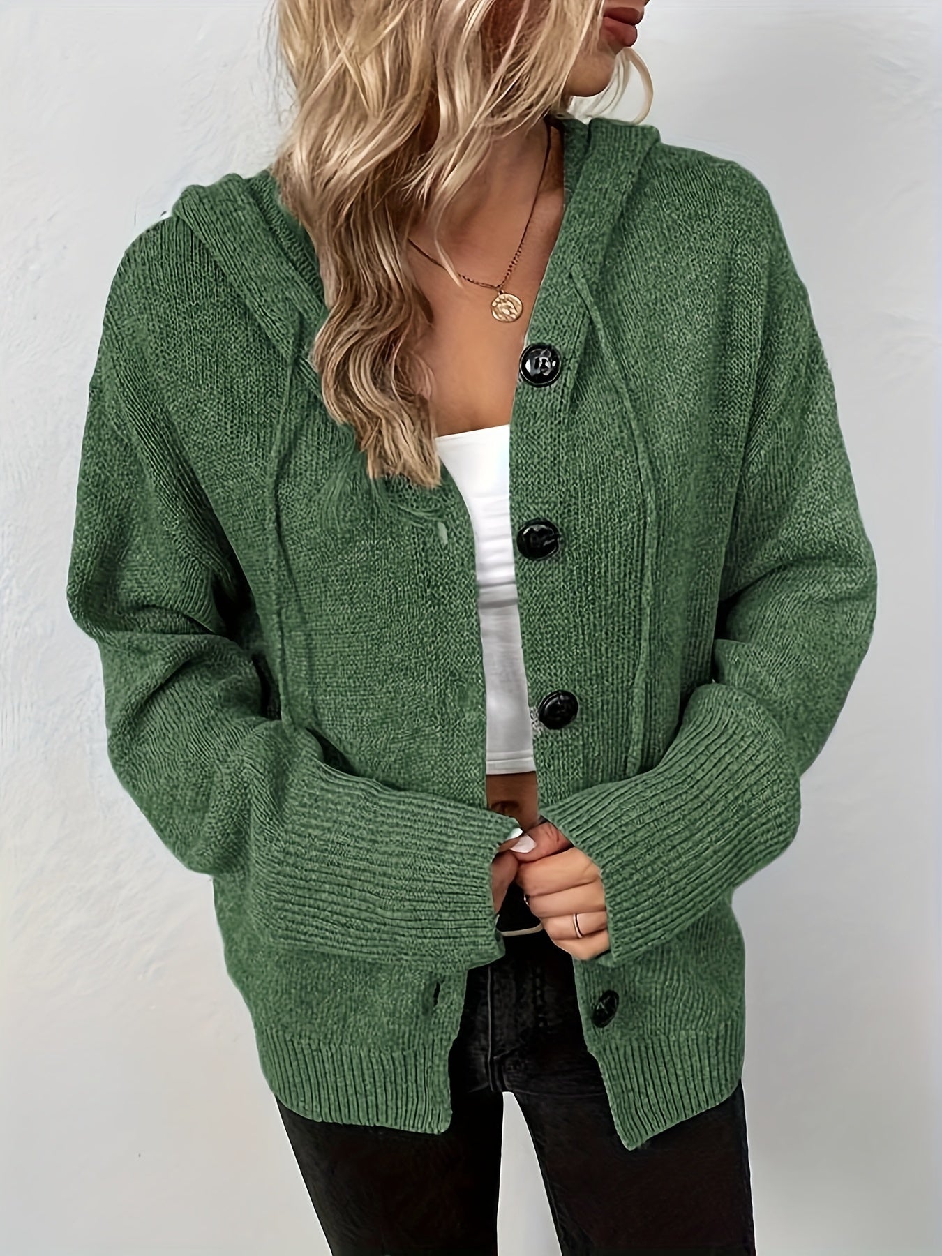 Hooded Knit Strickjacke