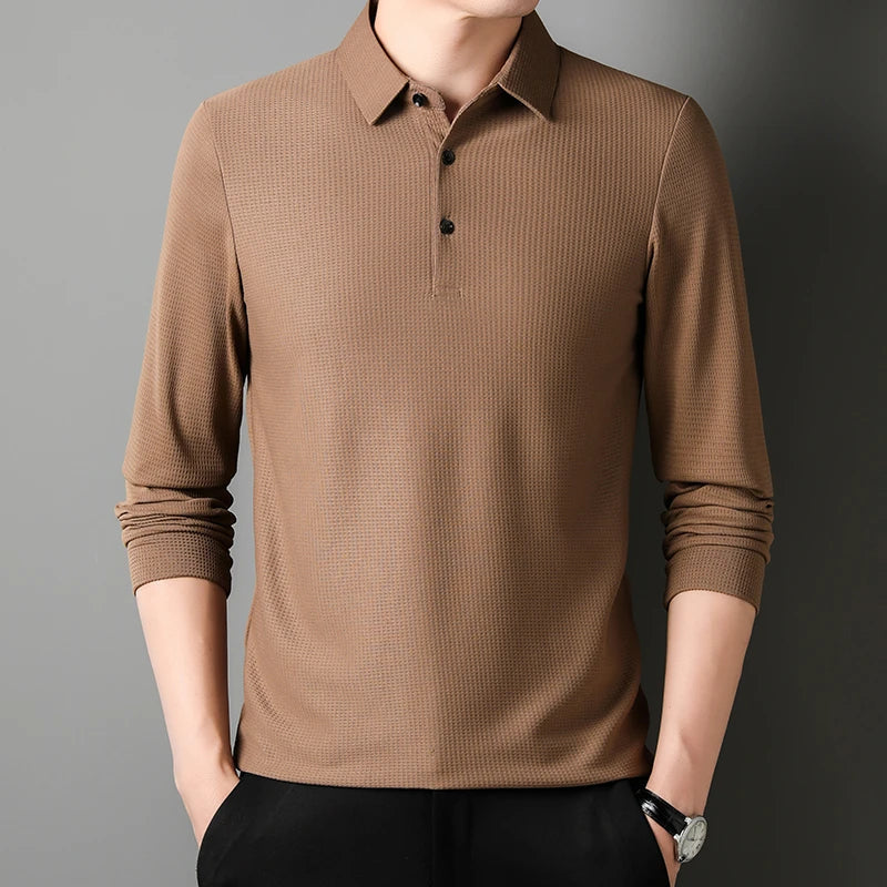 Langarm Poloshirt