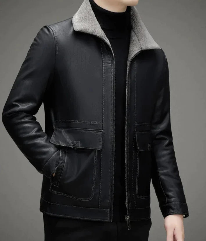 Fleecegefütterte Schwarze Jacke