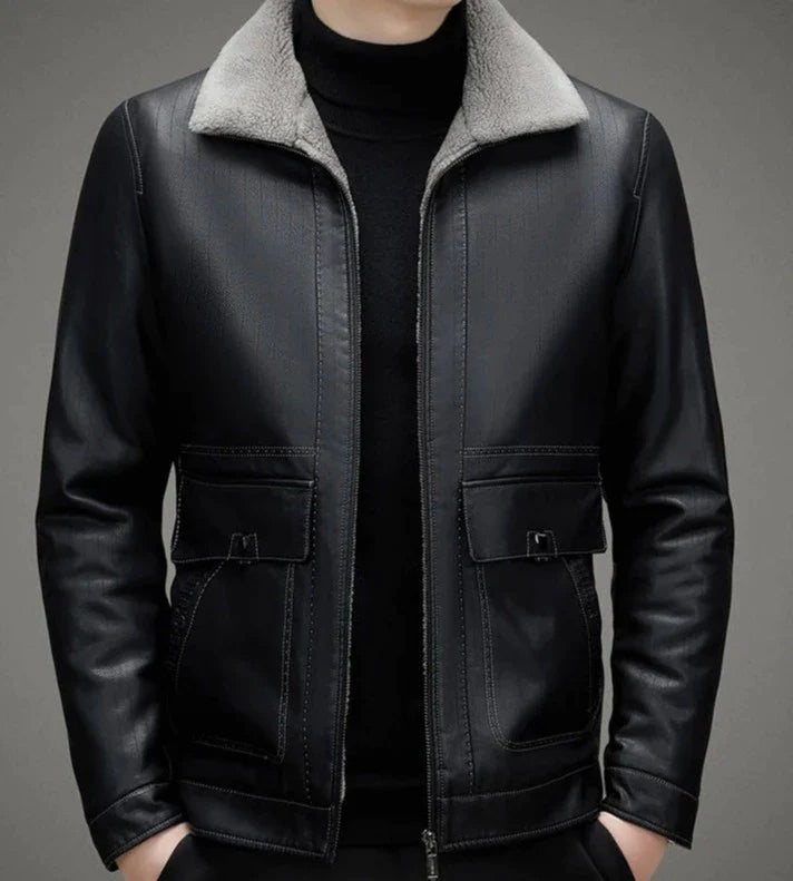 Fleecegefütterte Schwarze Jacke