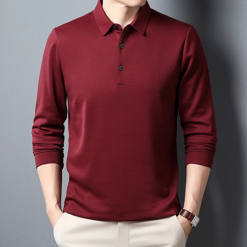 Langarm Poloshirt