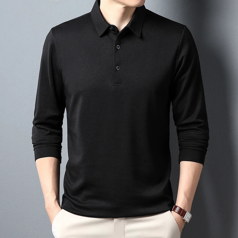 Langarm Poloshirt