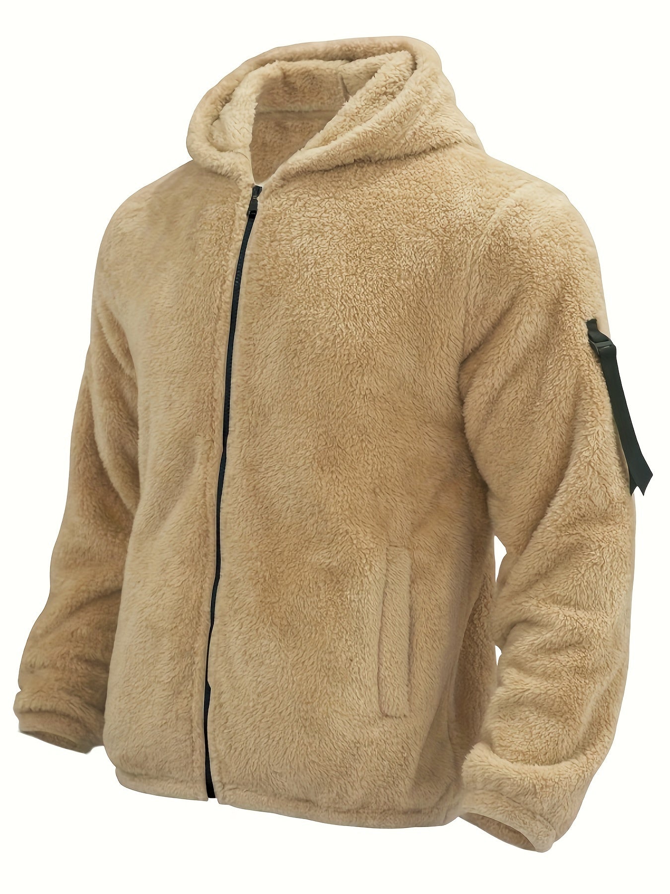 Flauschiger Herren Kapuzenpullover mit Baumwollmischung und Sherpa Futter