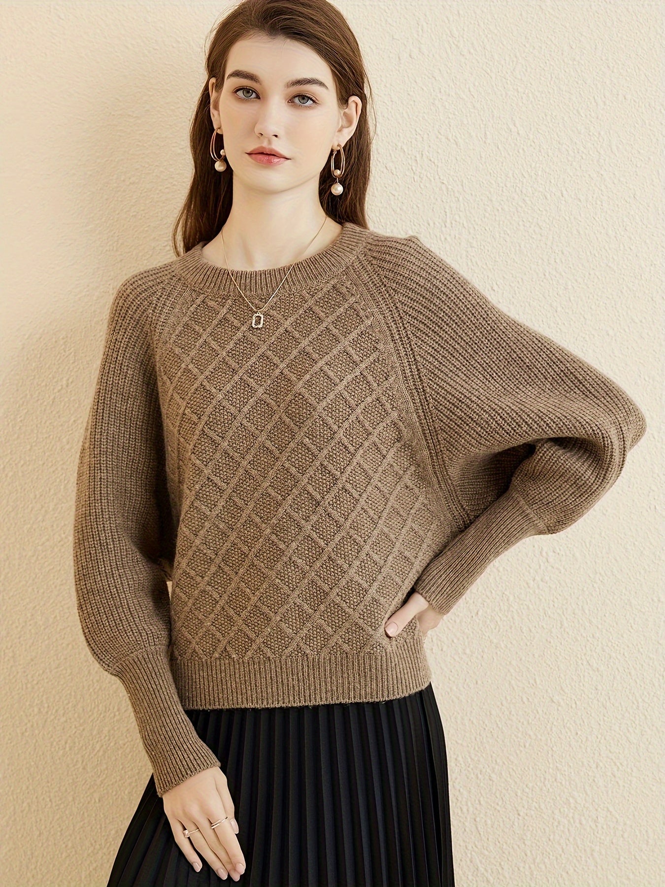 Eleganter Pullover mit Fledermausärmeln