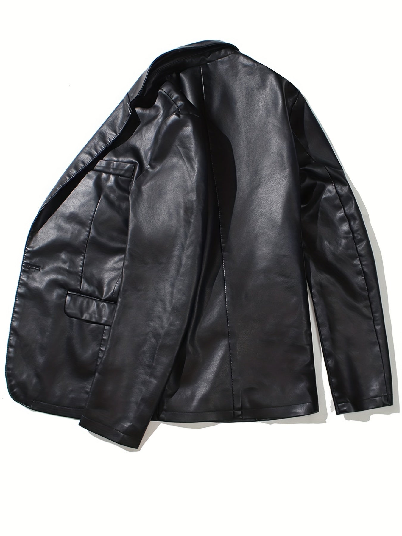 Schwarze PU Blazerjacke