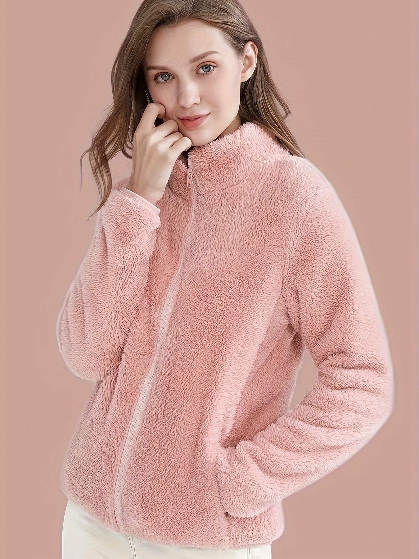 Flauschiger Rosa Sweatshirt