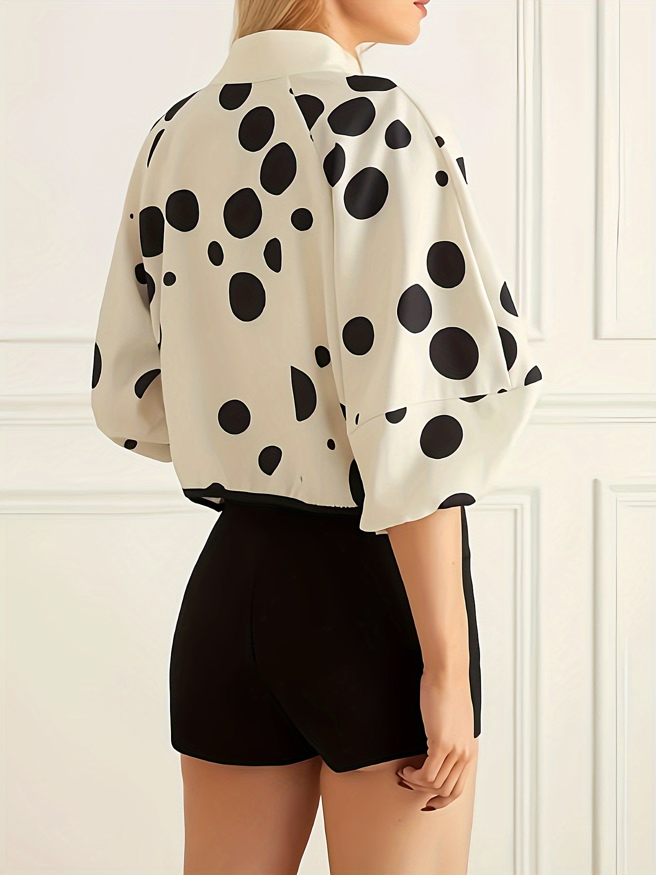 Reißverschlussjacke Mit Polka Dot Print