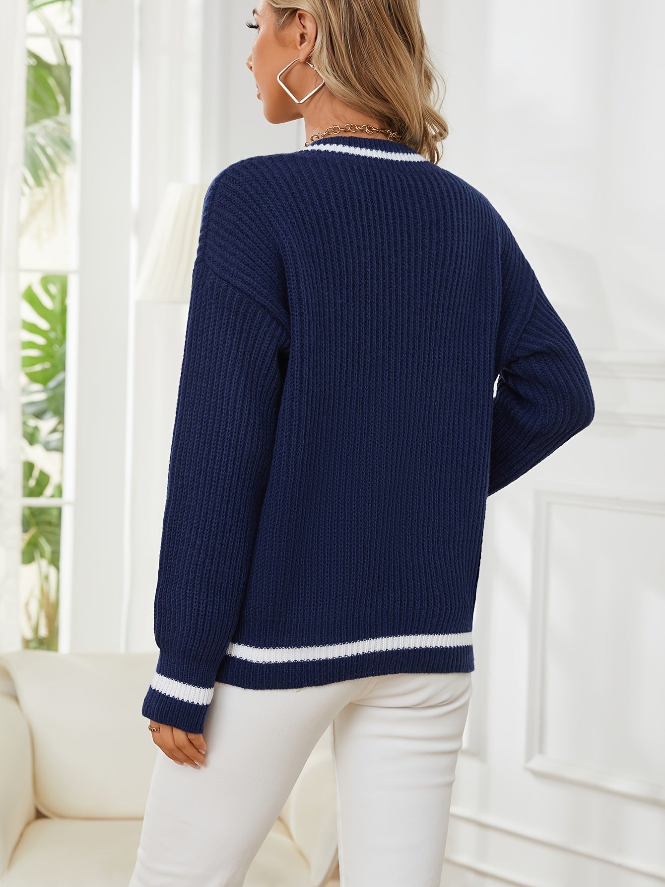 Gestreifter Strickpullover für Damen