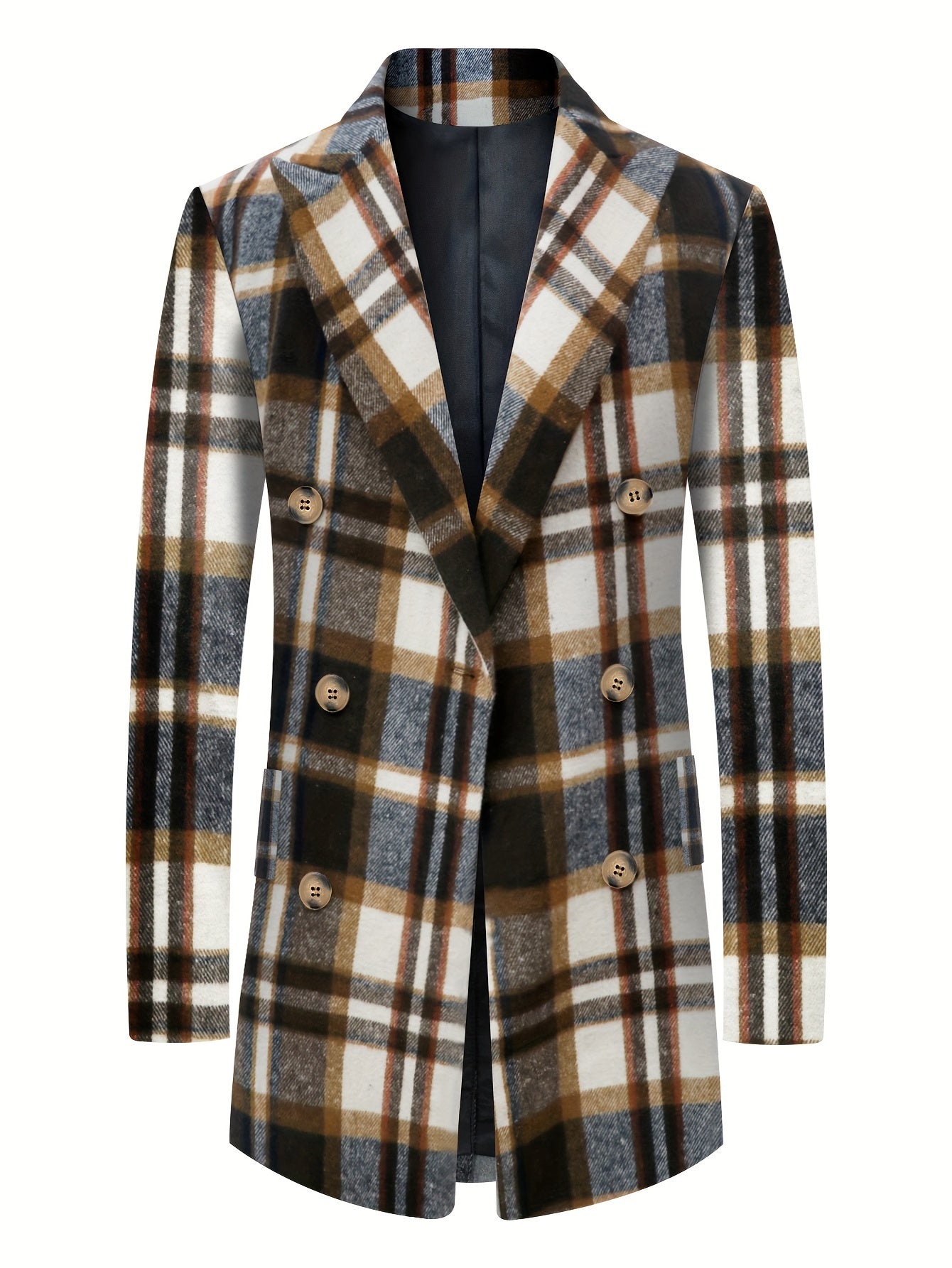 Retro karierter Trenchcoat für Herren