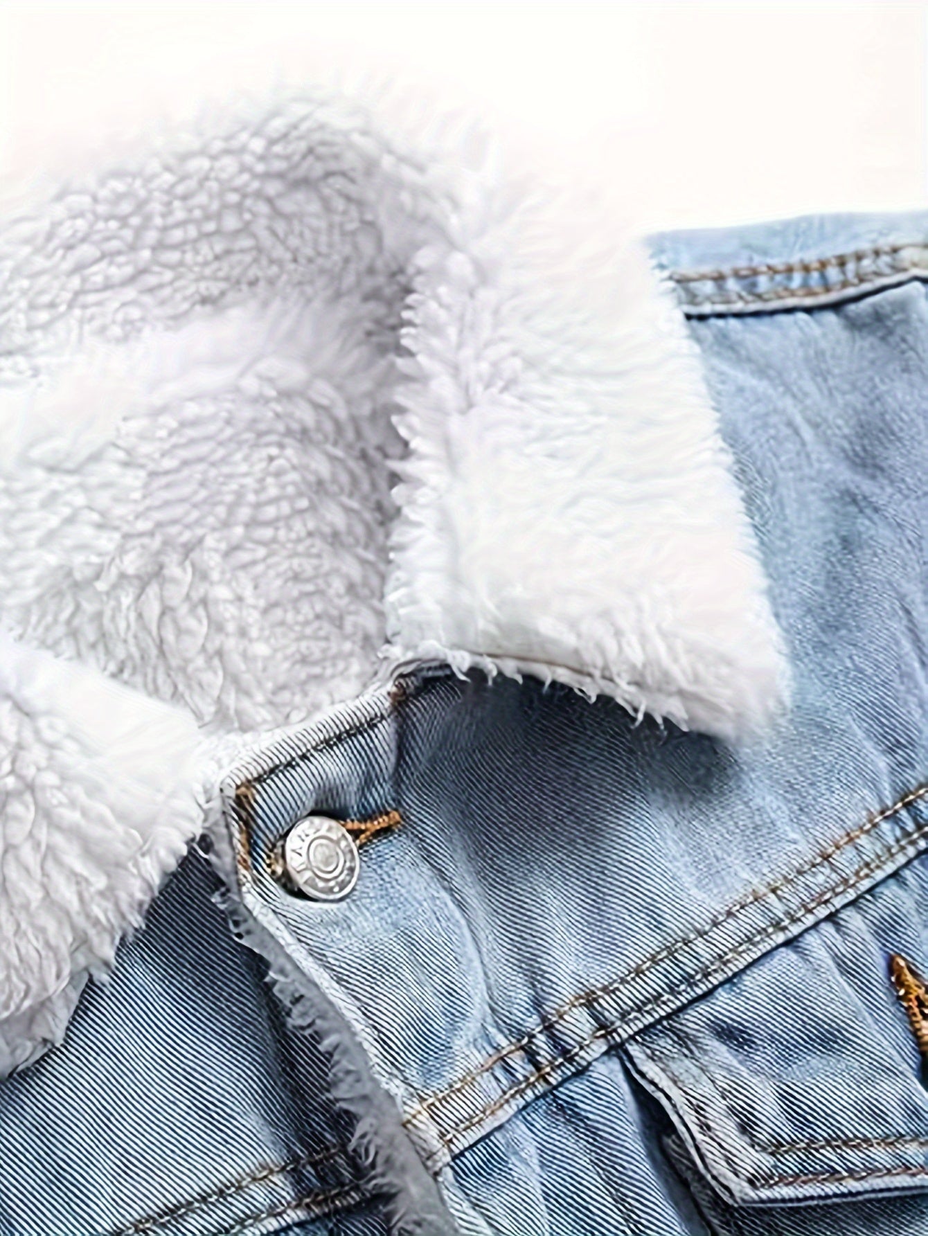 Lässige mit Fleece gefütterte Jeansjacke