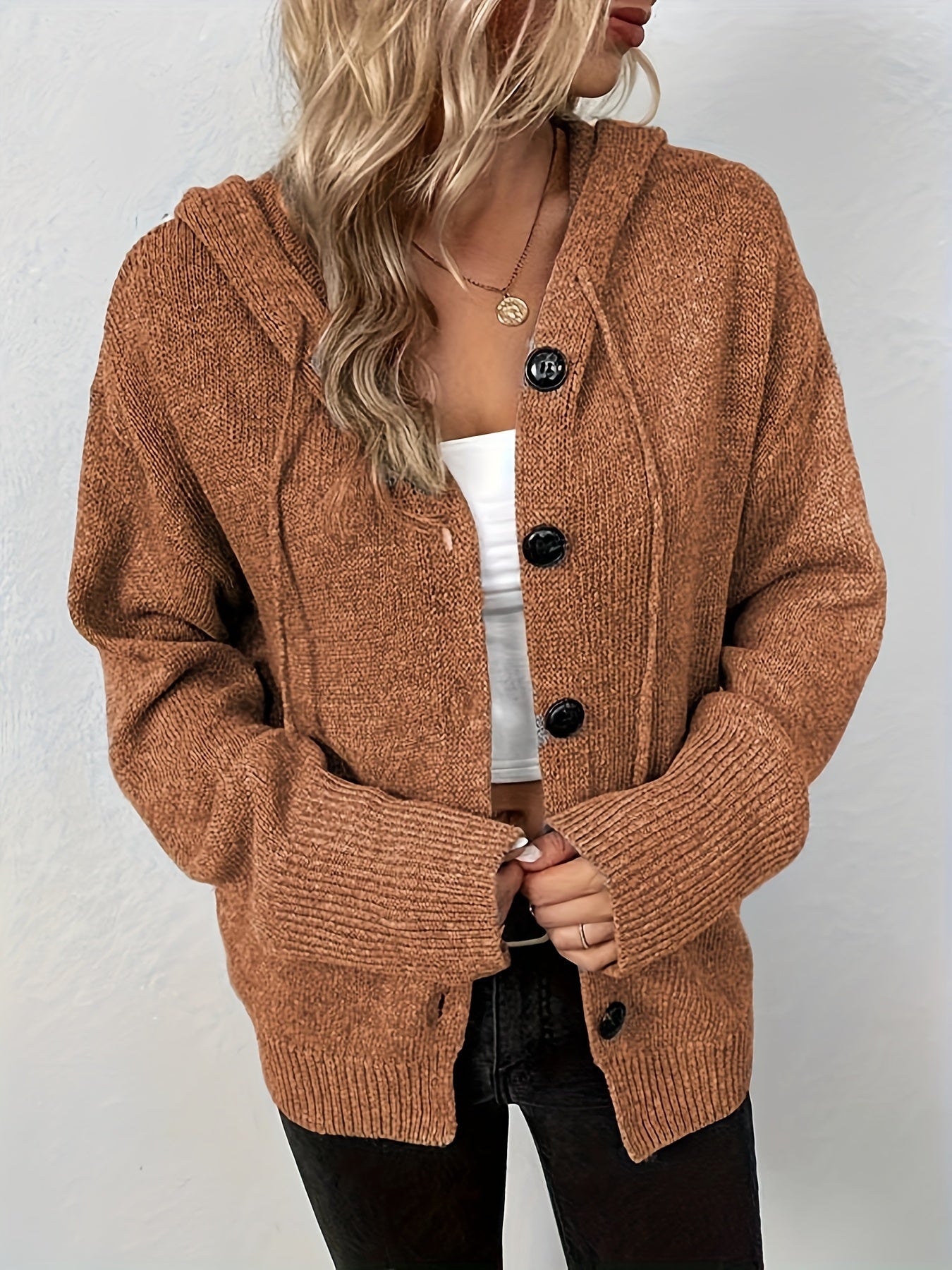 Hooded Knit Strickjacke