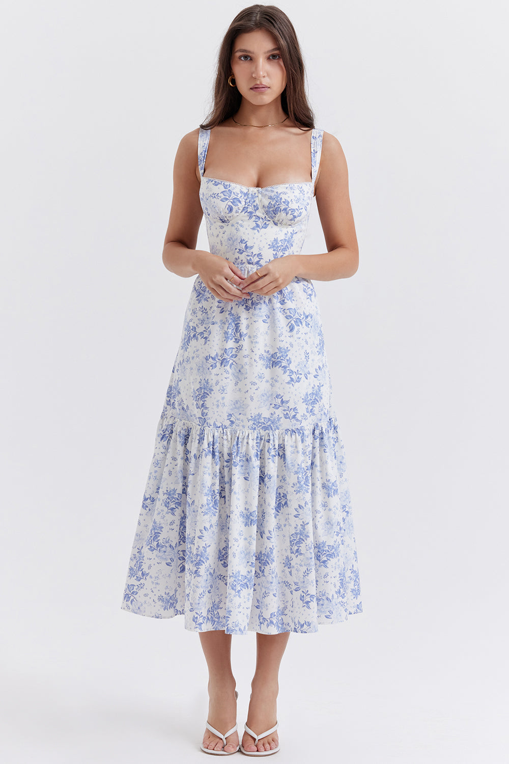 Geblümtes Midi Sommerkleid