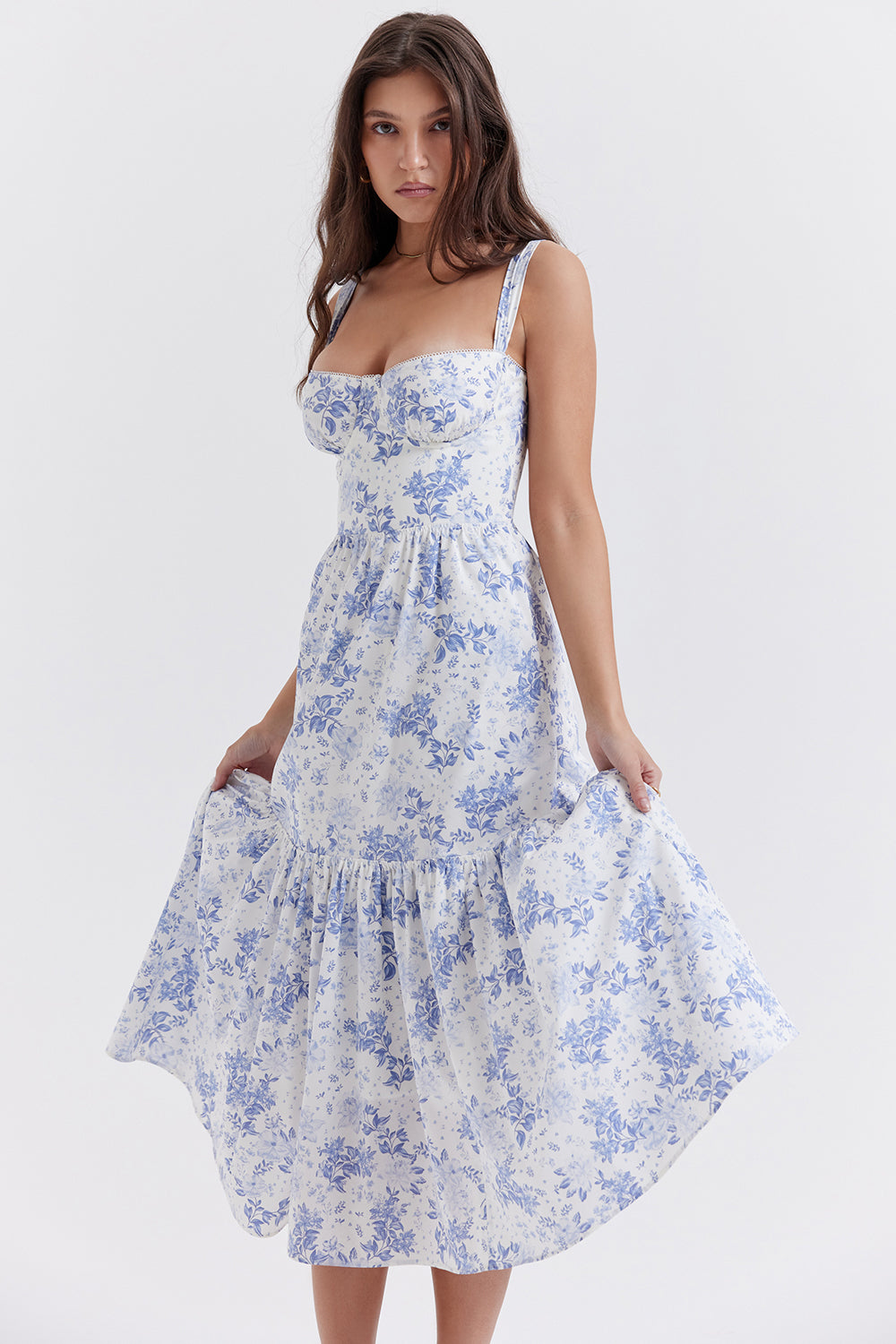 Geblümtes Midi Sommerkleid