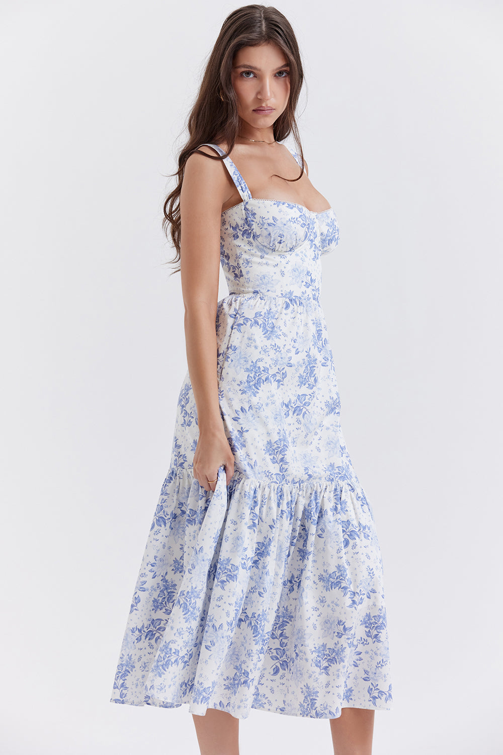 Geblümtes Midi Sommerkleid