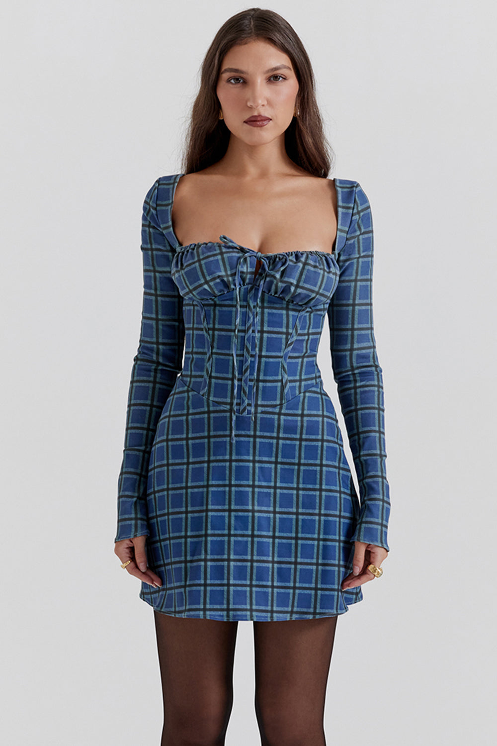 Minikleid mit Tartan Korsett