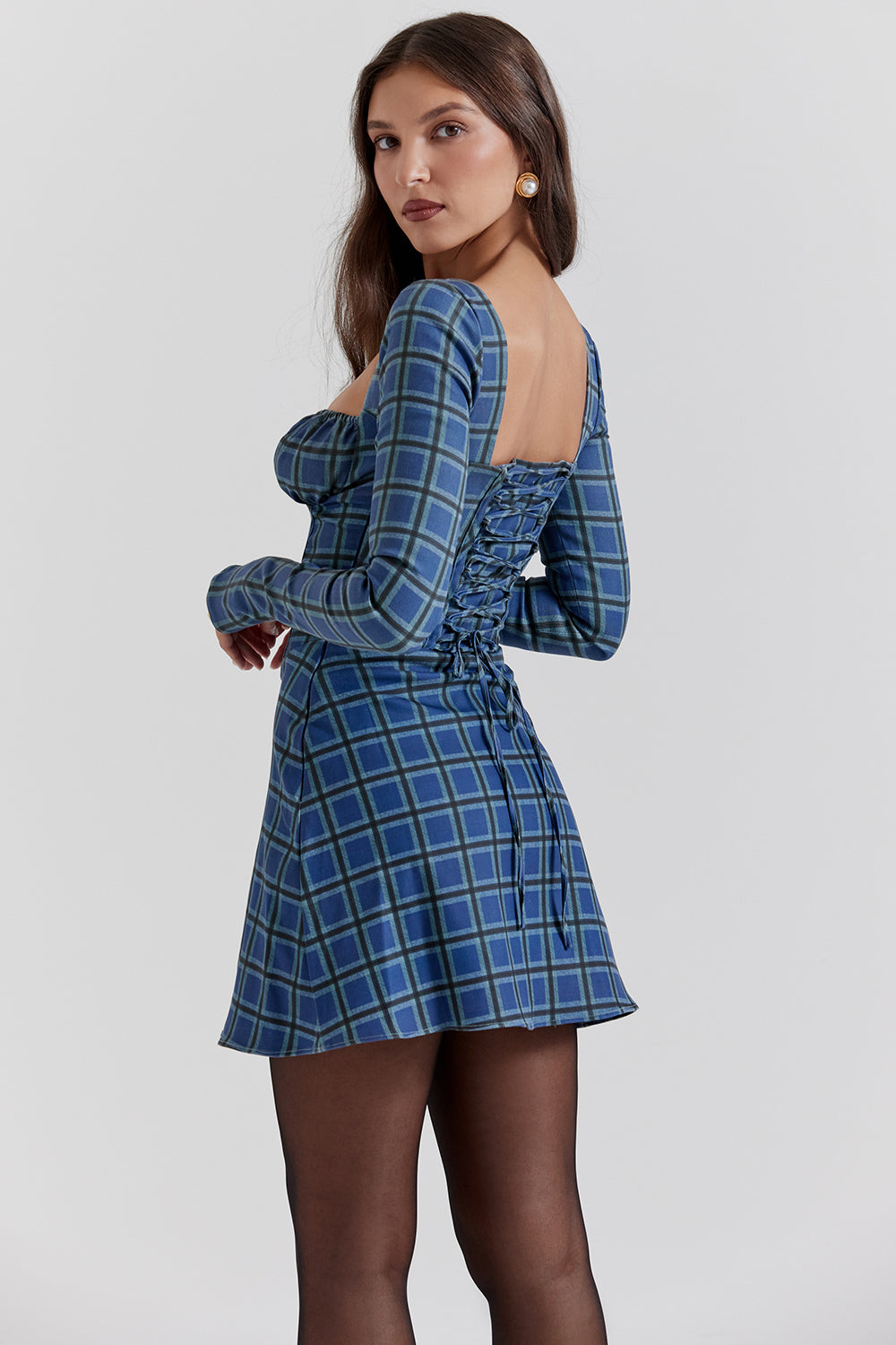 Minikleid mit Tartan Korsett