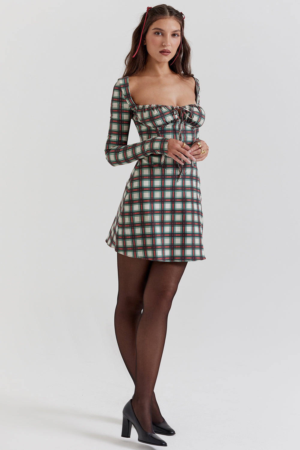 Minikleid mit Tartan Korsett