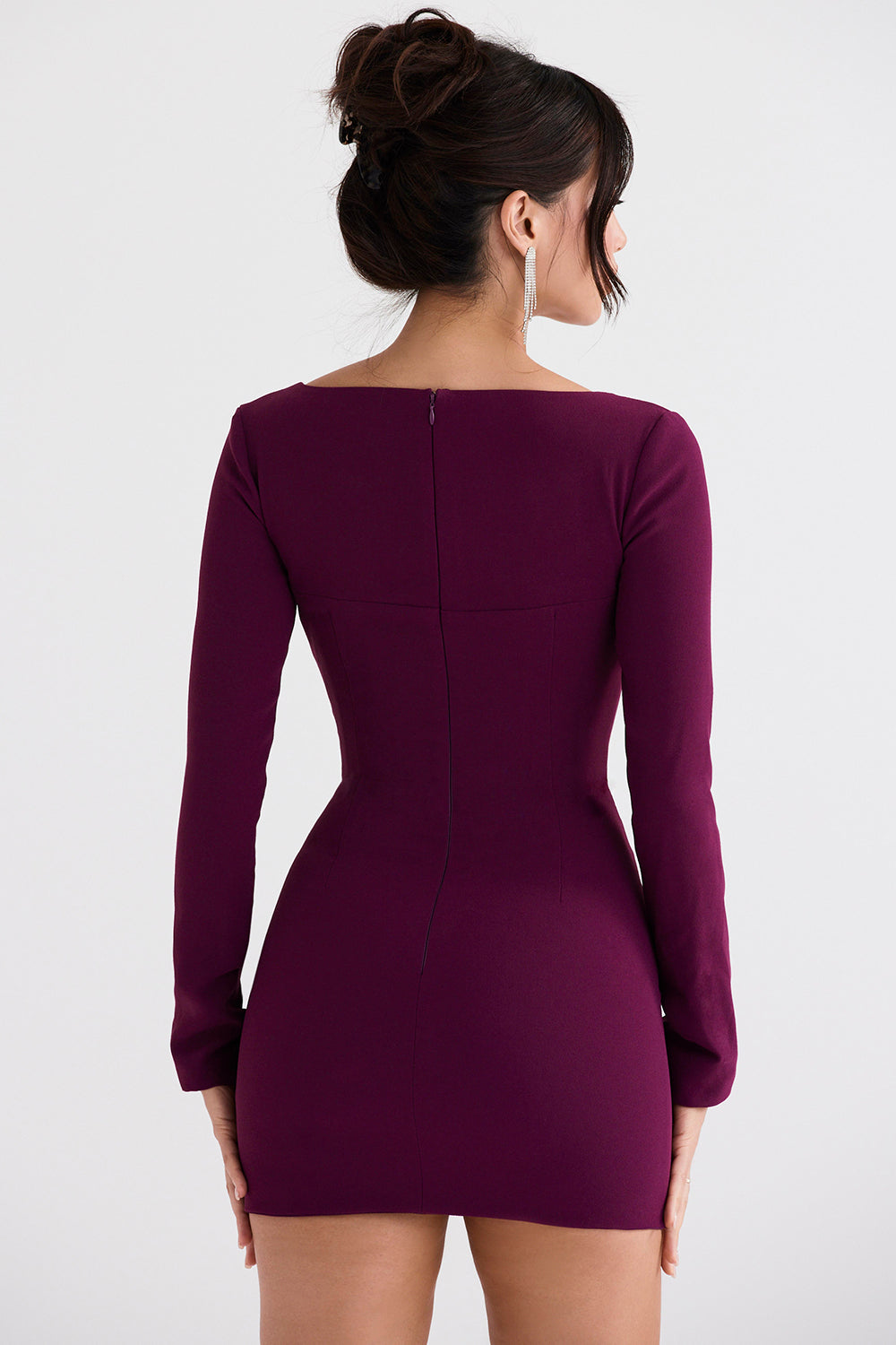 Tief ausgeschnittenes Korsettkleid in Merlot