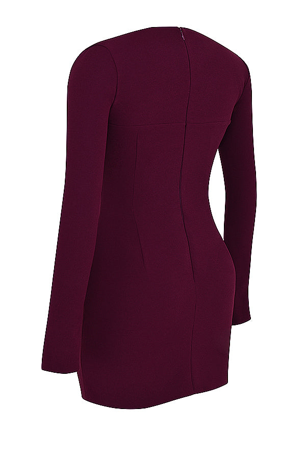 Merlot Korsettkleid mit tiefem Ausschnitt