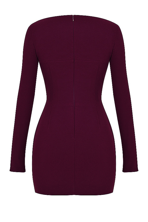 Merlot Korsettkleid mit tiefem Ausschnitt