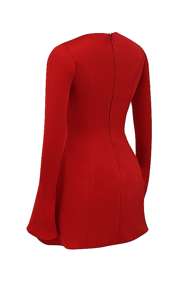 Rotes Satin Minikleid