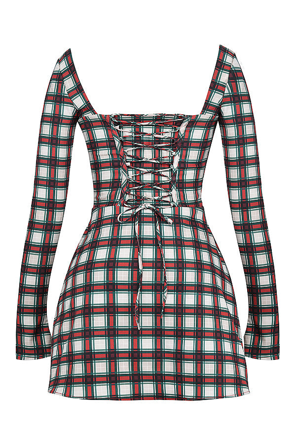 Minikleid mit Tartan Korsett