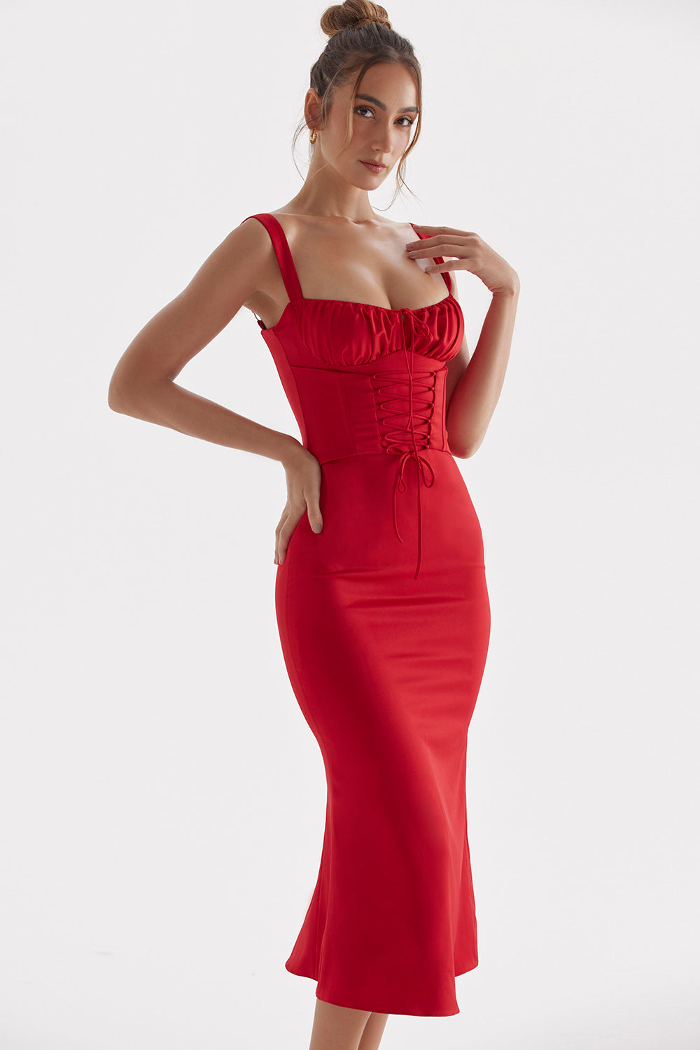 Rotes Rosenkorsettkleid