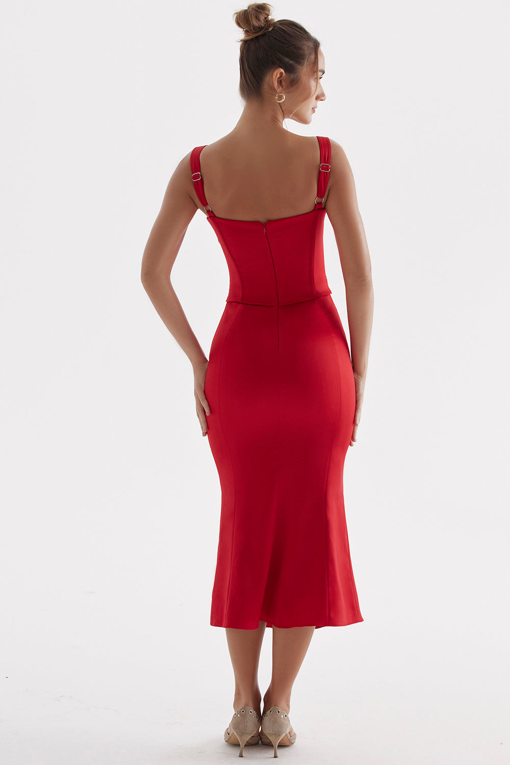 Rotes Rosenkorsettkleid