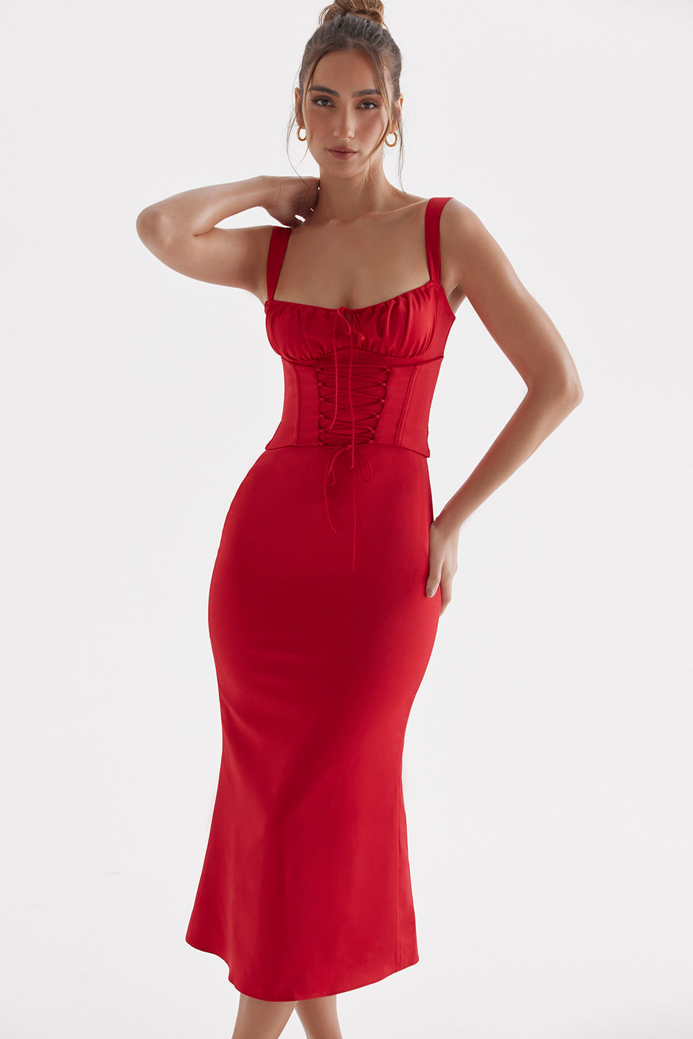 Rotes Rosenkorsettkleid