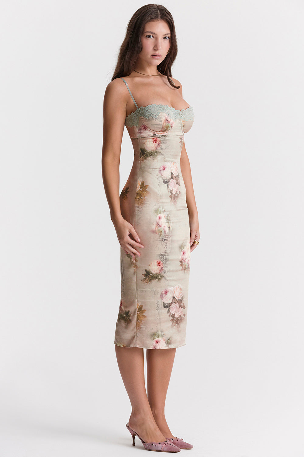 Vintage Midikleid mit Blumen